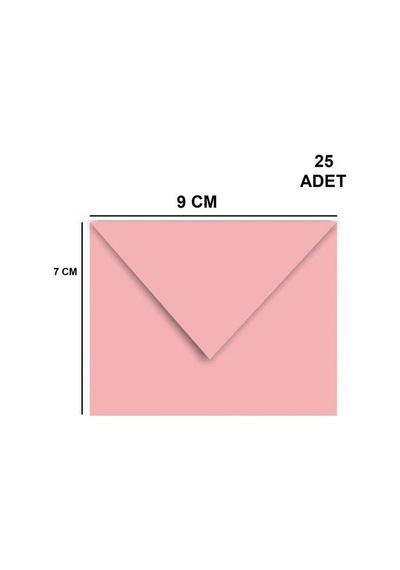 25 Adet Pembe Renkli Küçük Zarf 7x9