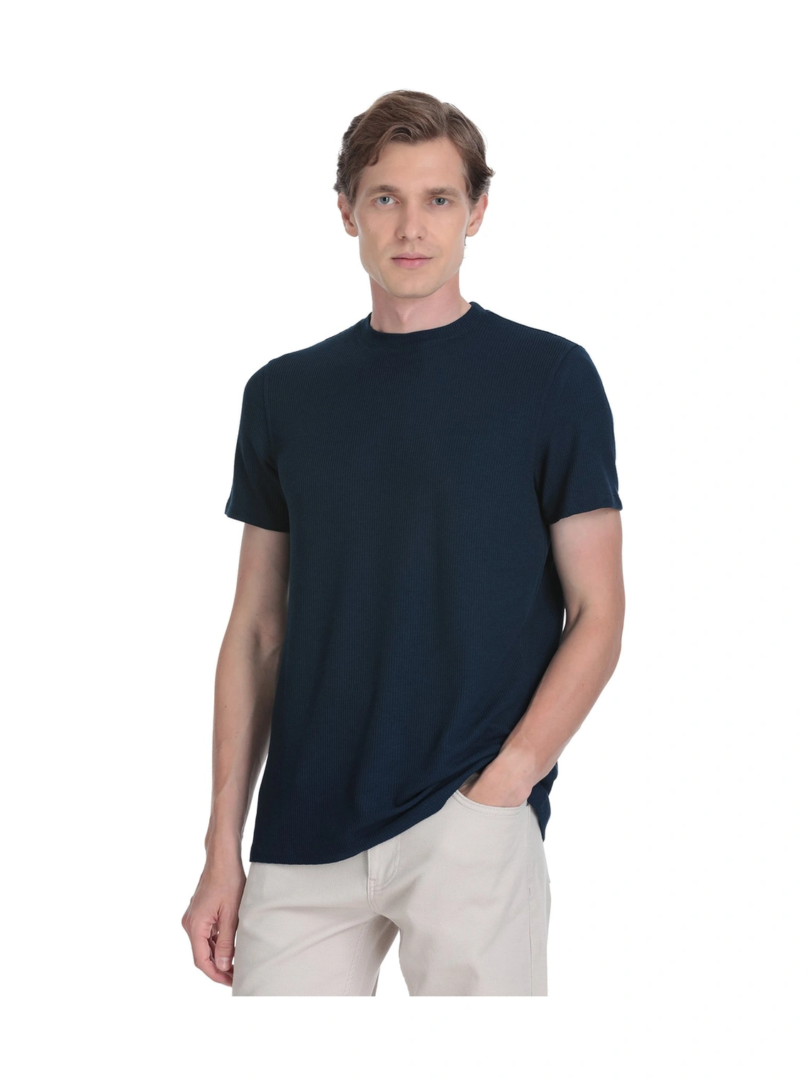 Hatemoğlu Lacivert Regular Fit Bisiklet Yaka Tişört 36096 659126