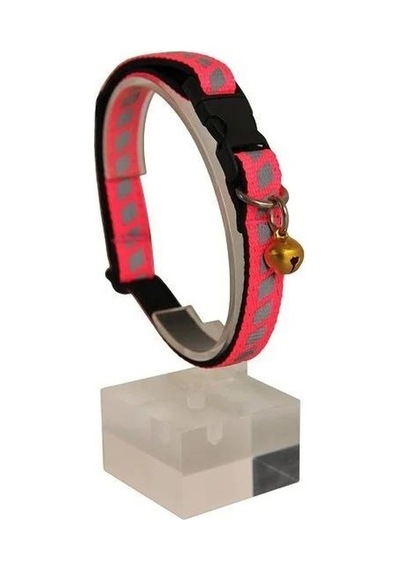 Pettagart Pembe Reflektörlü Neoplan Yumuşak Doku Ayarlanabilir Kedi Boyun Tasması 22-30 Cm