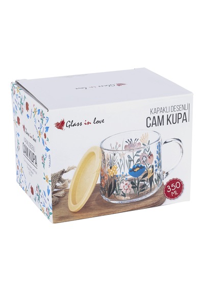 Cam Kupa - Kapaklı Desenli