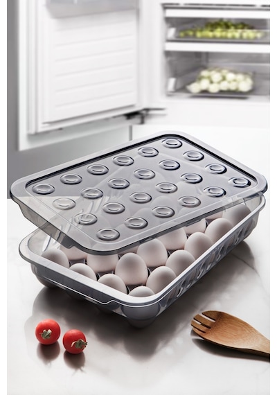 KitchenLife 24'lü Kilitli Kapaklı Buzdolabı İçi Yumurtalık - Yumurta Saklama Kabı