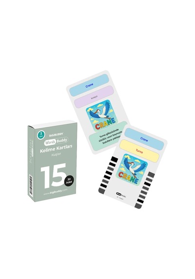 Bigibuddy Wordsbuddy Çocuklar İçin Türkçe İngilizce Sevimli Dostlar Paketi 90 Kart 3'lü Set Cihaz Hariç