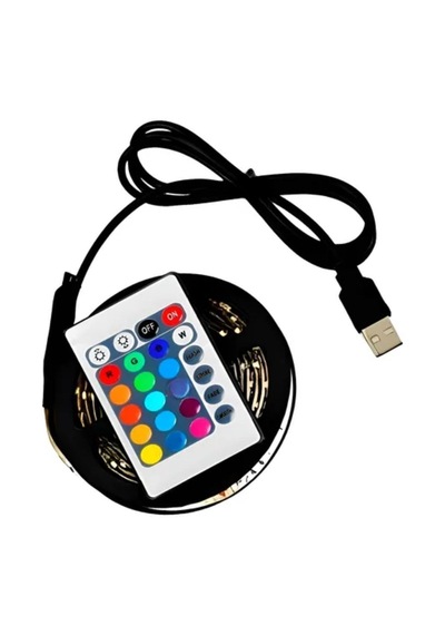Lunaev 2 Metre Kumandalı Usb Led Şerit Işık Renk Ayarlı Dekoratif Ortam Ve Ambiyans Aydınlatması .