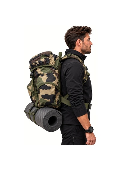 Su Geçirmez Outdoor Sırt Çantası - Kamp Çantası - Savage Ventura 35lt - Kamuflaj Çok Renkli