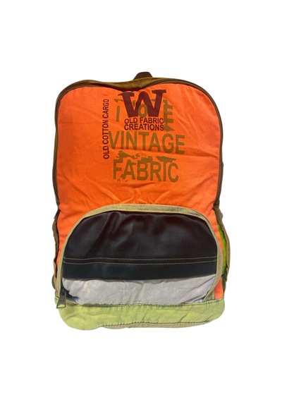 Old Cotton Cargo Kaliteli Tek Bölmeli Vintage Disayn Günlük Gezi Spor Okul Sırt Çantası Patchwork Komor 29x42cm Bej