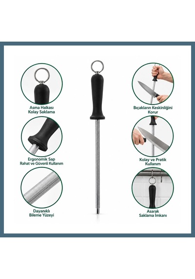 Bezos Bıçak Bileme Taşı 30 Cm Metal Askılı Agc