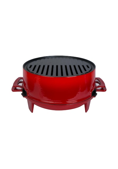 Lava Döküm Mangal Izgara Set Döküm Demir Ø 36cm - Kırmızı