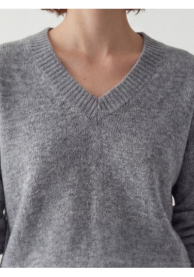 Lcw Vision Antrasit V Yaka Oversize Kadın Triko Kazak