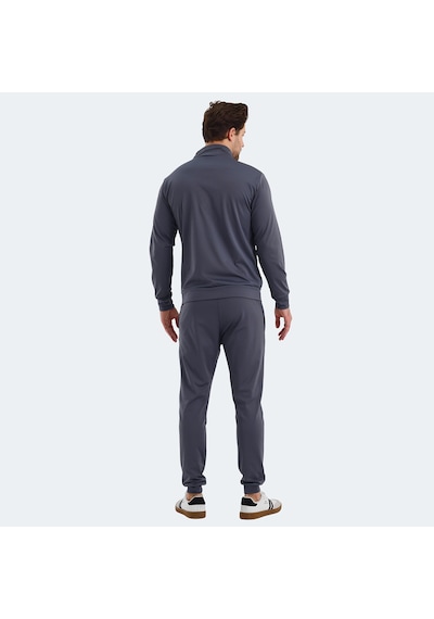 Slazenger KLOTEN IN Erkek Fermuarlı Dik Yaka Cepli Gri Eşofman Takımı