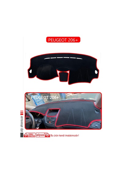 Peugeot 206+torpido Koruma Halısı Kırmızı Kenar