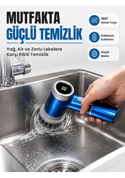 Mey İthalat Dijital Göstergeli Şarjlı Temizlik Fırçası İle Konforlu Kullanım Deneyimi