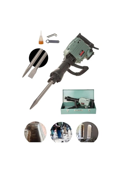 Pro Alman 1980 Watt Metal Sargı 65mm Profesyonel 95 Joule Kırıcı Hilti Matkap 2 Adet Uc Hediyeli