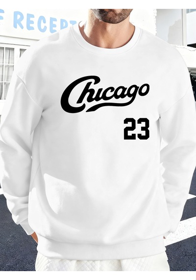 Startmore Startmorechicago Number 23 Baskı Spor Temelleri Sokak Giyimi Erkek Günlük Moda Kazak Büyük Beden Bol K Beyaz