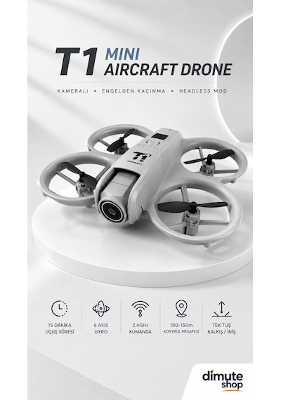 T1 Mini Aircraft Drone Kameralı Headless Mod Engelden Kaçınma