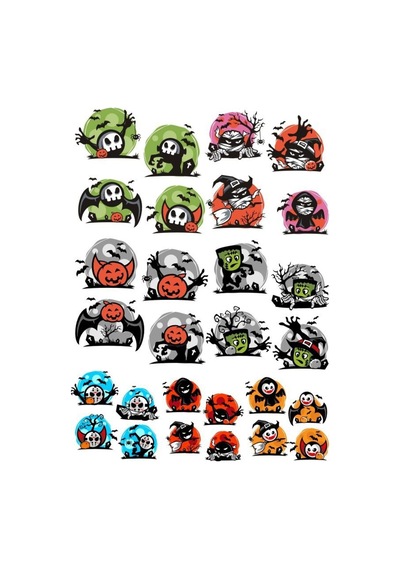 Happy Halloween Sticker Set-2 28 Parça Telefon, Tablet, Defter, Laptop Sticker