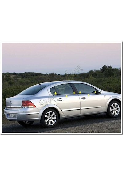 Opel Astra H Sedan Krom Cam Çıtası 2004 Sonrası 4 Parça  Paslanmaz