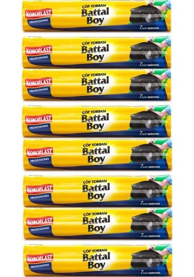 Koroplast Profesyonel 7 Li Battal Boy Çöp Torbası X 8 Paket