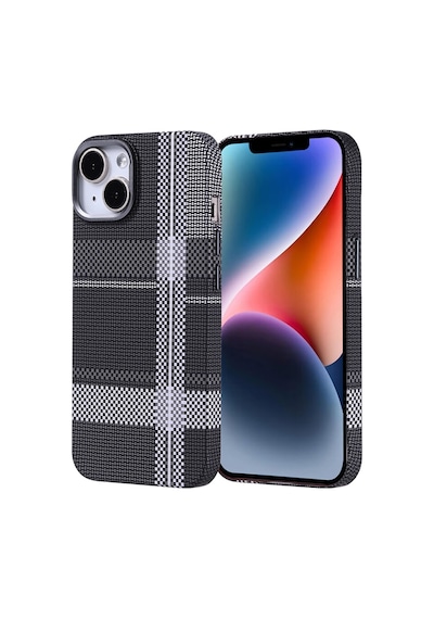 Apple iPhone Uyumlu 14 Kılıf Ultra İnce Karbon Tasarımlı Ve Magsafeli Cabix Premium Kapak Gri Siyah