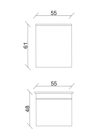 Sözcan Mobilya Yıldız Takım Asma Alt + Aynalı Üst + Lavabo Beyaz 55 CM