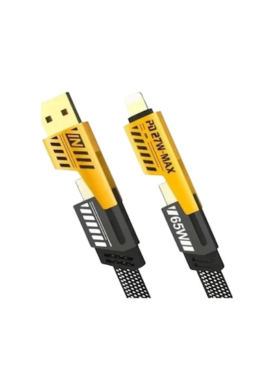 65w 4'ü 1 Arada Çoklu Şarj Kablosu Usb-c, Usb-a, Lightning, Veri Ve Şarj Desteği
