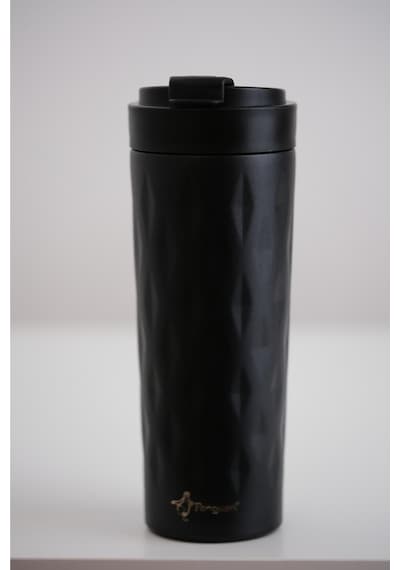 Png-1167 500ml Flip Kapak Desenli Çelik Mug 6 Saat Sıcak 12 Saat Soğuk Sızdırmaz & Bpa Free Siyah