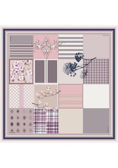 Armine İpek Eşarp Nostalji - 8303-35 Twill - 8128-21