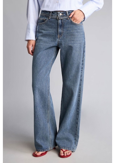 Defacto %100 Pamuk Cepli Straight Fit Yüksek Bel Jean Pantolon H6945ax26aunm28 Mavi-nm28