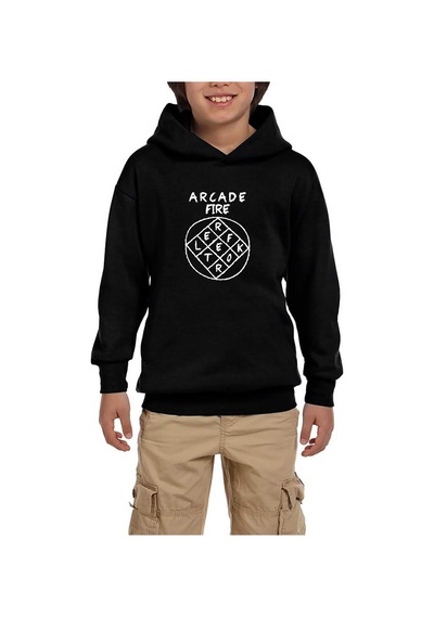 Zepplin Giyim Arcade Fire Reflektor Siyah Çocuk Kapşonlu Sweatshirt Siyah