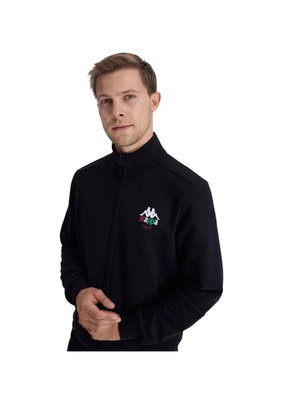 Kappa Authentic İtaly Full Zip Erkek Mavi Comfort Fit Fermuarlı Eşofman Üstü Sİyah