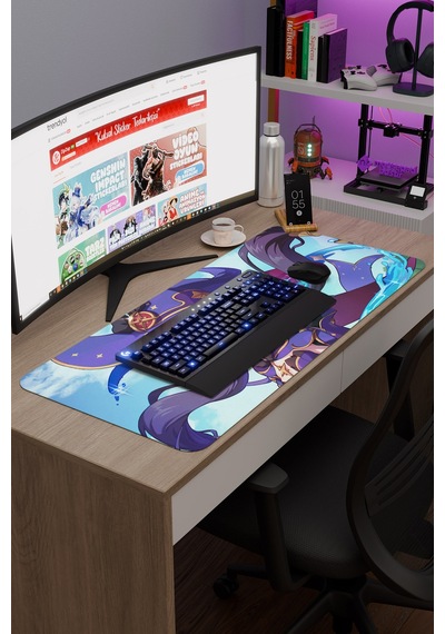 Mona Genshin Impact Anime Gacha V1 - 90x40 Xxl Gaming Mouse Pad Fare Altlığı