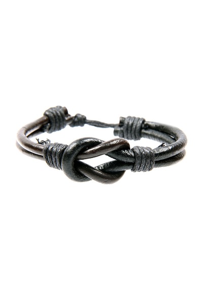 Tblk03455 Gemici Düğümü Model Deri Unisex Siyah Bileklik 3401-3549 Çok Renkli