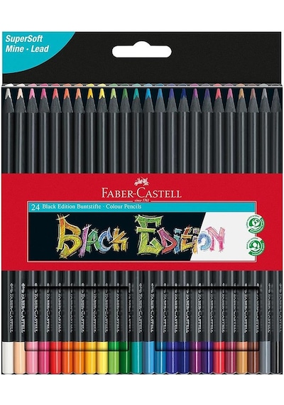 24 Renk Kuru Boya Black Edition 1 Paket 24 Lü Kuruboya Tam Boy Karton Kutu