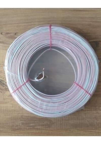 2x0.75 Kordon 100 Metre Çok Telli Beyaz Renk Izolasyonlu Kordon Kablo Elektrik Ve Hoparlör Kablosu 1