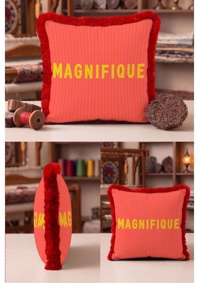 Magnifique Çizgili Fuşya Mercan Saçaklı Yastık Kılıfı-yazı Retro Sarı Bordo Püsküllü Kırlent Kılıfı Kayıp Yörünge Mira Magnifique Çizgili Fuşya Mercan Saçaklı Yastık Kılıfı-yazı Retro Sarı Bordo Püsküllü Kırlent Kılıfı Kayıp Yörünge Mira