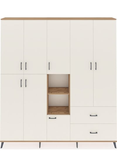Arges Dolap 12 Raflı 2 Çekmeceli Tek Askılı 220x30x243 Çam-aytaşı/aytaşı Aytası/aytası Arges Dolap 12 Raflı 2 Çekmeceli Tek Askılı 220x30x243 Çam-aytaşı/aytaşı Aytası/aytası
