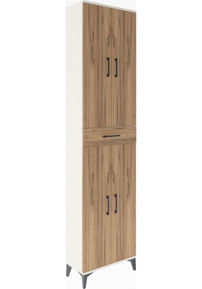 Arges Dolap 5 Raflı Tek Çekmeceli 4 Kapaklı 60x30x243 Aytaşı-çam Aytaşı