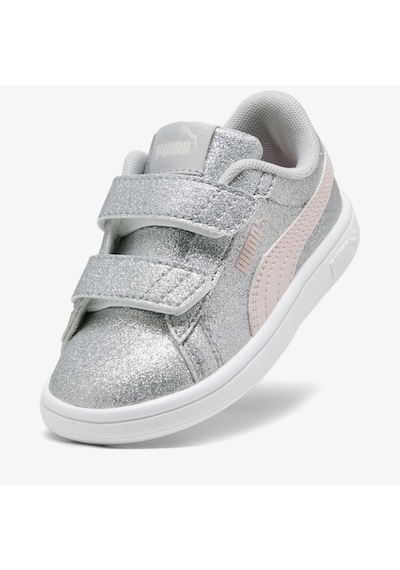 Puma Smash 3.0 Glit Glam V Çocuk Gri Spor Ayakkabı Düz 394688 Gri