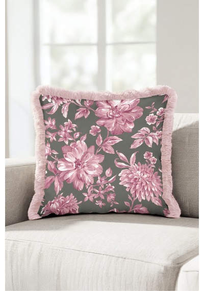 Çiçek Desenli Vintage Floral Saçaklı Yastık Kılıfı - Zarif Bahar Gri Pembe Püsküllü Kırlent Kılıfı Buzlu Kanyon Nektar Çiçek Desenli Vintage Floral Saçaklı Yastık Kılıfı - Zarif Bahar Gri Pembe Püsküllü Kırlent Kılıfı Buzlu Kanyon Nektar
