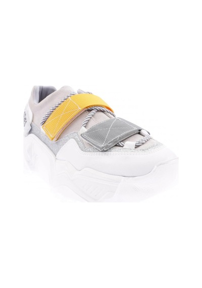 Dgn 65140-22y Kadın Mega Kalın Taban Simli Cırtlı Sneakers Ayakkabı 65140-2027-R6450 Beyaz - Gri - Sarı Dgn 65140-22y Kadın Mega Kalın Taban Simli Cırtlı Sneakers Ayakkabı 65140-2027-R6450 Beyaz - Gri - Sarı