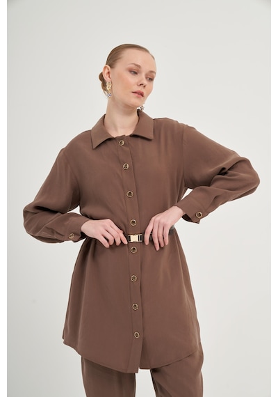 FTZ Women Ftz Pantolonlu Takım Kahve 31035 Kahve