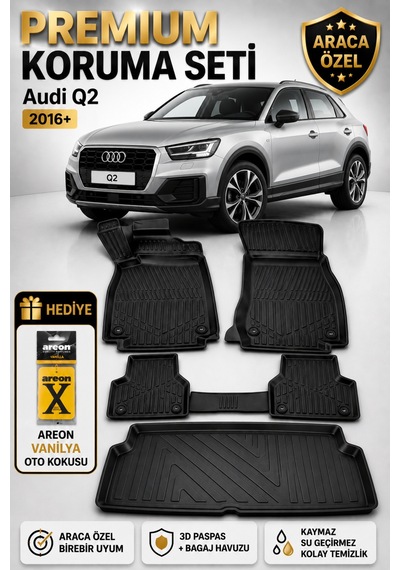 Audi Q2 2025 Model Uyumlu 3d Araca Özel Havuzlu Paspas+bagaj Havuzu Birebir Uyum