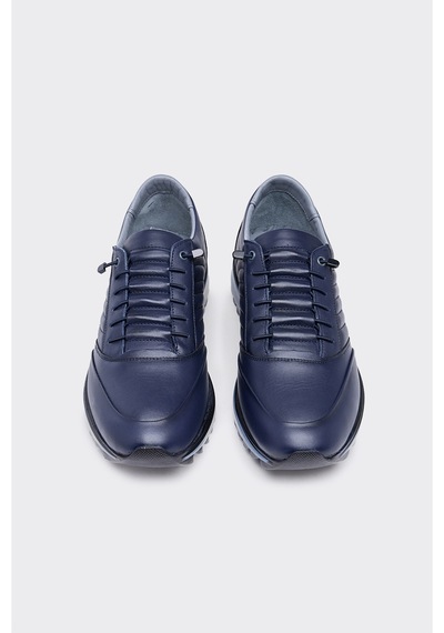 Derinet Hakiki Deri Comfort Erkek Sneaker Lacivert Lacivert