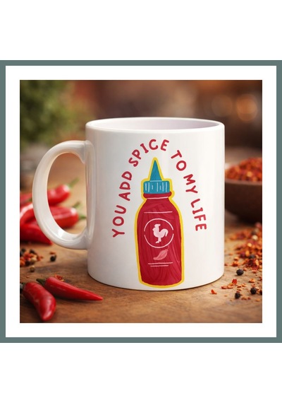 Bezos You Add Spice To My Life Yazılı Eğlenceli Porselen Kupa Model 16 - Sevgiliye Arkadaşa Özel Hediye Fincan Ventra Diğer
