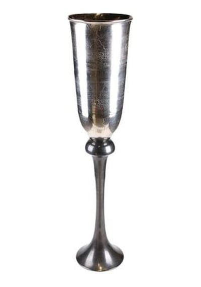 Antik Silver Kadeh Vazo 32x32x134 Cm