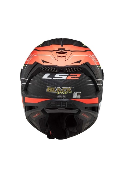 Ls2 Thunder Karbon Attack Full Face Motosiklet Kask Mat Kırmızı - Neon Sarı
