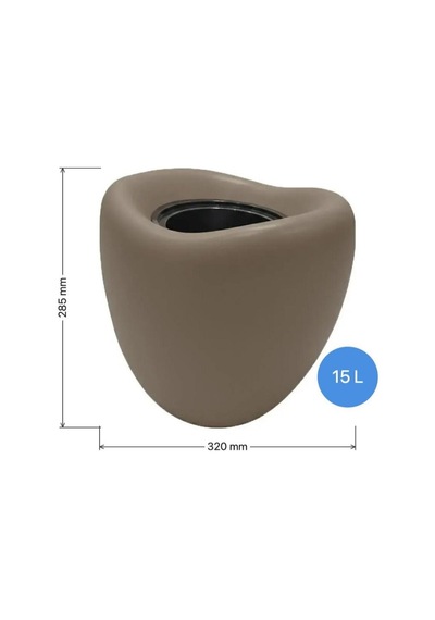 Omnipazar So-lale01 Lale Dekoratif Saksı Plastik İç Kovalı 15 Lt No: 1 Mocha