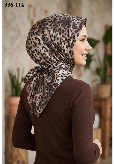 Moonscarfs Moonscarf Leopar Desenli Soft Pamuk Eşarp 336-114 Çok Renkli