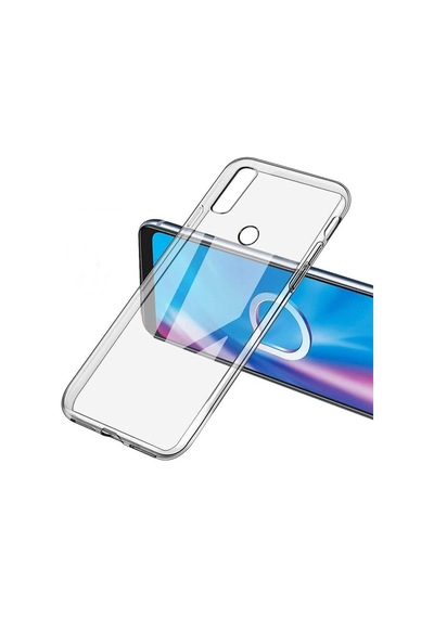 Alcatel 1S 2020 Kılıf Süper Silikon Arka Korumanano Glass Renksiz