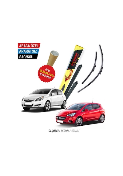 Opel Corsa D / E İnwells Muz Silecek Takımı (2006-2019)