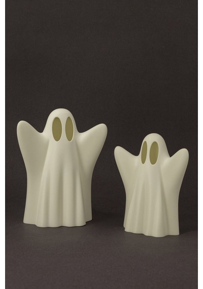 Hayalet Figürlü Dekoratif 2 Li Obje Pilli Mum İle Kullanım Halloween Aksesuarı Ev Dekor Ürünü